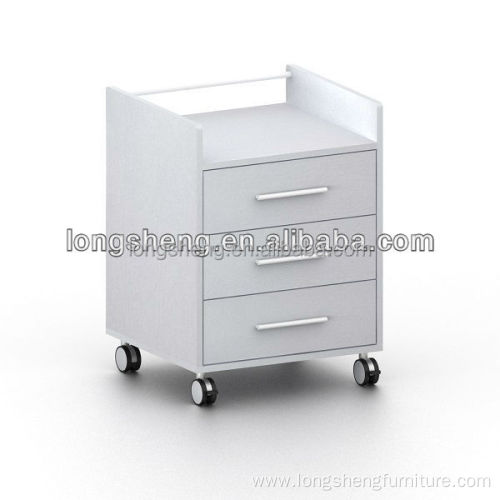 3 drawers wooden Storage Cabinets With Wheels